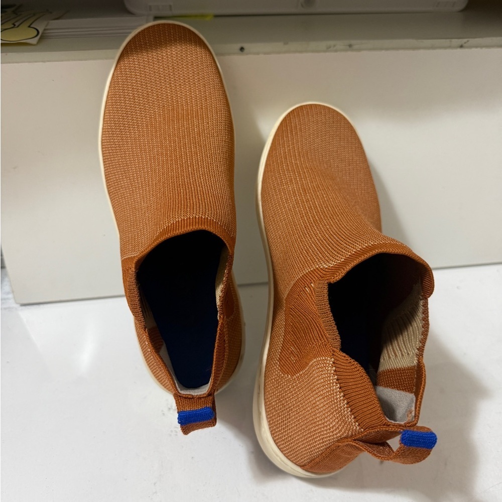 Knit textile high-top sneaker boots, Rothy's The Chelsea in Fawn Sneakers unisex - Picture 9 of 16